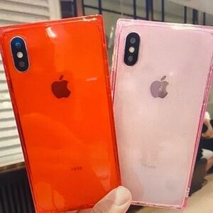 Apple iPhone Case Set - Vibrant Red and Soft Pink